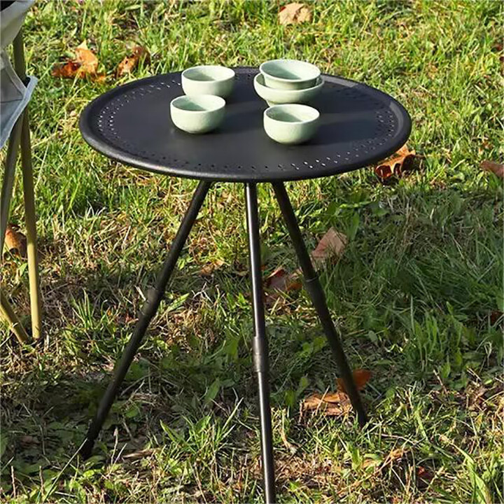 微光里折叠小圆桌野营露营桌简易茶桌轻便桌户外装备折叠三脚桌