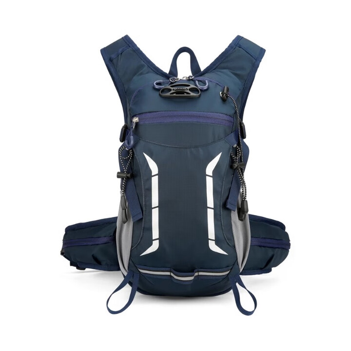 骑行背包专业男自行车越野爬山水袋双肩包马拉松徒步女户外登山包 深蓝【可外挂头盔 可挂登山杖】