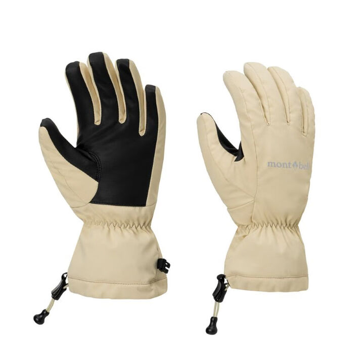 mont·bell 户外冬季女款徒步旅行E棉填充防风防雪保暖手套 1118772 IV象牙白 S