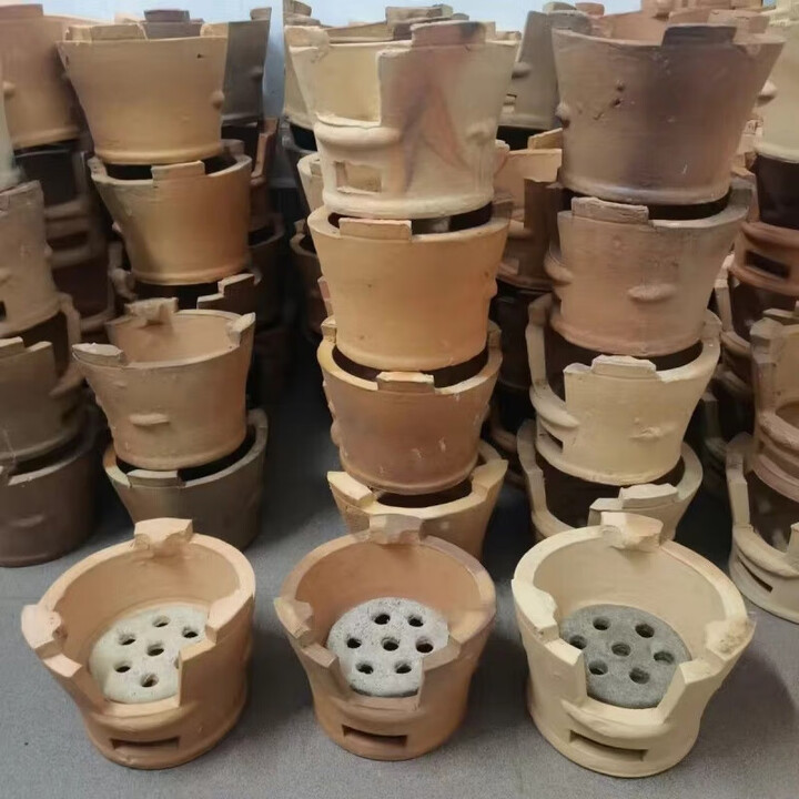 糜岚（MieLanat）炭炉火锅炉传统手工土炉老式红泥炉瓦片烧烤泥炉围炉煮茶土陶 B款炭炉加厚宽18高14厘米1个