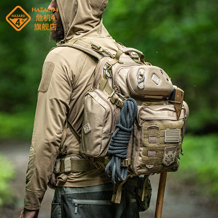 危机4 Hazard4海狸吊桥美国危机4战术双肩包军迷户外徒步登山旅行背包 狼棕色