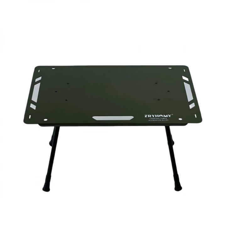 踏觅户外第三代户外露营多功能战术桌IGT桌露营折叠升降便携铝板 军绿色带灯架网兜款