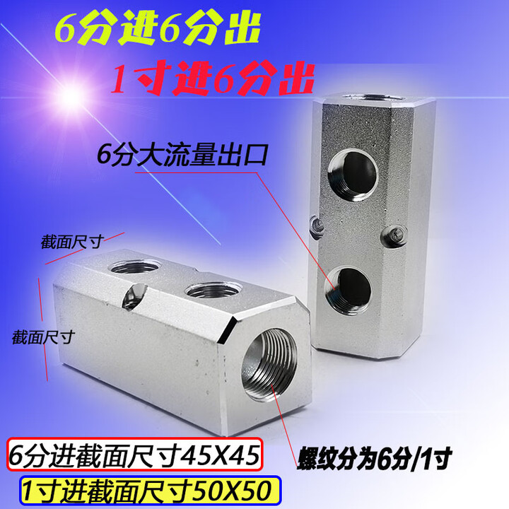 承琉多管路气排分配器快速接头座气体液体分流器汇流排6分1寸进6分出 4工位(1寸进6分出)【图片 价格 品牌 报价】-京东
