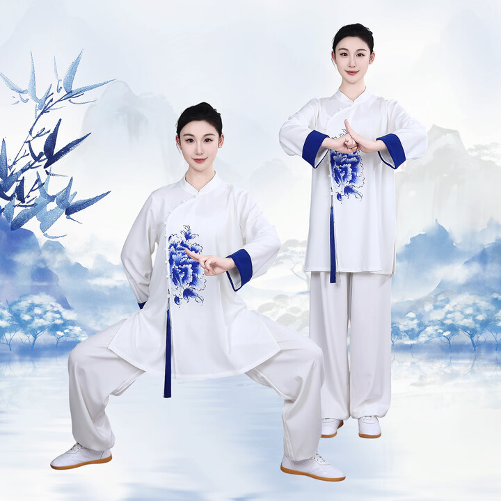 阐武太极服中式武术表演服长款舞台演出服太极拳禅修练气功中国风套装 白色 XS【图片 价格 品牌 报价】-京东