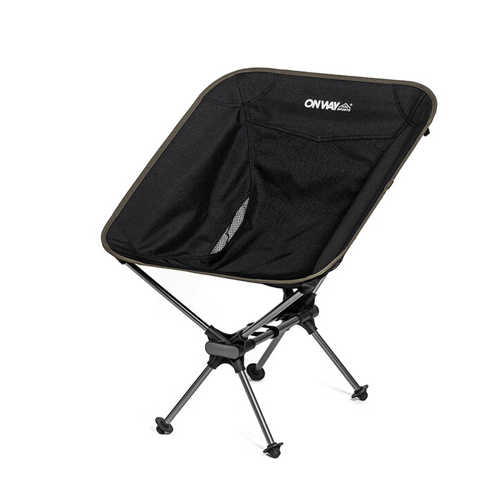 OnwaySports月亮椅轻量化户外露营折叠便携钓鱼凳网红野餐靠背椅子 月亮椅＿黑色