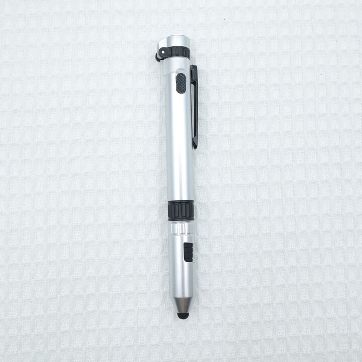 iosn六合一多功能笔圆珠笔指南针手电筒应急户外实用笔高颜值ins风 白色【六合一多功能】型1.0mm