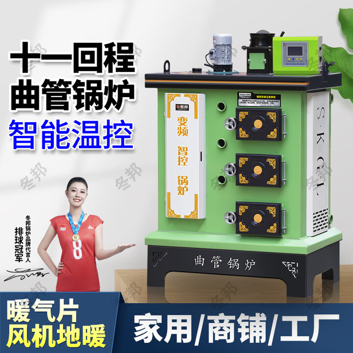 锅炉农村通炕地暖暖气家用采暖炉新型返烧节能养殖煤电取暖炉 煤柴两用200