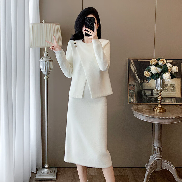 2025春秋女装穿搭一整套小香风小个子新款设计感显瘦半身裙套装 白色套装 2XL 【建议140-160斤】【图片 价格 品牌 报价】-京东