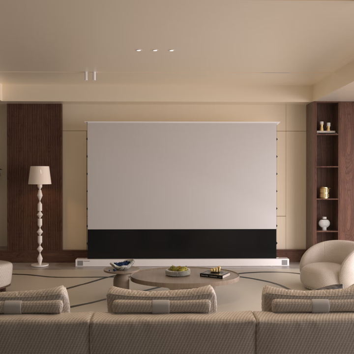 美视 电动地升幕 自动升降高清抗光幕 中长焦三色激光机激光电视幕布适配极米当贝小米投影仪100英寸 纯白款外壳（定制/咨询客服下单） 100英寸-AI语音联动款