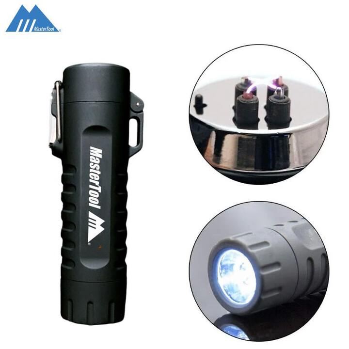 馬仕途 MasterTool品牌户外装备防水防风高功率USB充电式电弧打火机 黑色