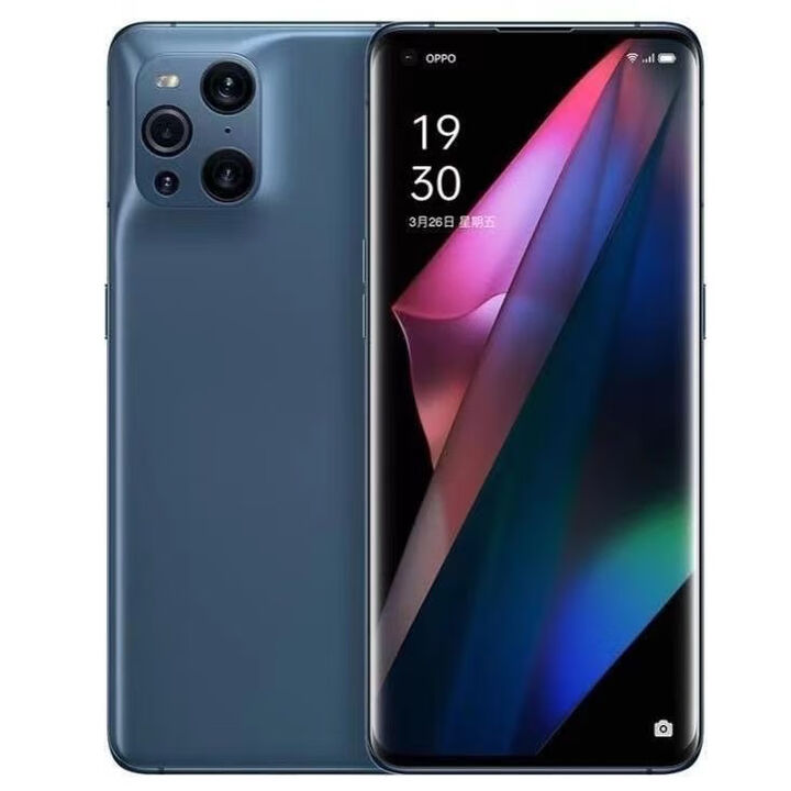 OPPOFindx3pro曲面屏幕指纹解锁骁龙888处理器5g全网通手机 Findx3pro雾蓝 12GB+256GB  全网通5G