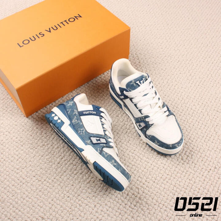 LV LUYIWANGlv LV Trainer黑牛仔休闲板鞋黄绿黑蓝灰色 蓝牛仔带盒现货 35【图片 价格 品牌 报价】-京东