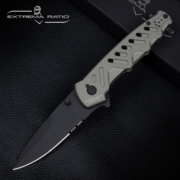 EXTREMA RATIO意大利进口极端武力N690钢户外战术生存装备高硬度防锈便携折叠刀 0166 BLK TM 凯门鳄