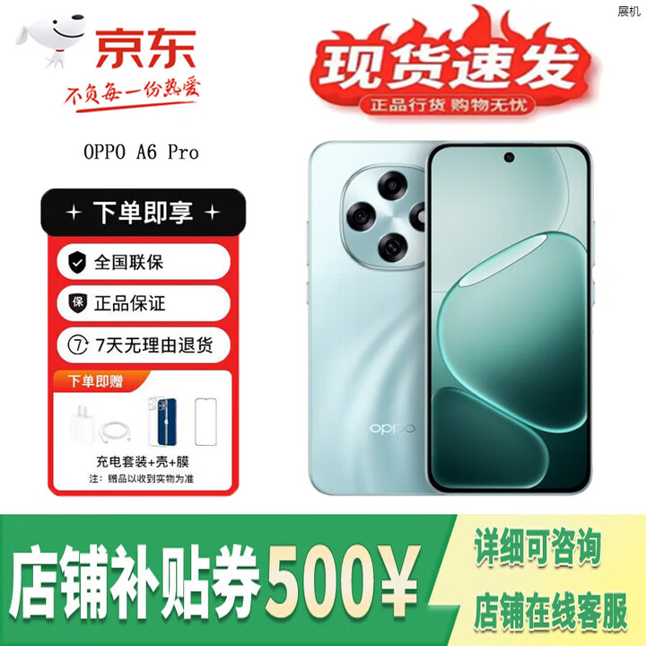 OPPOA6 Pro耐用新一代 越级流畅双引擎 5G展机 越级流畅双引擎 青云平步 16GB+512GB 单机+第三方充电器+店保一年