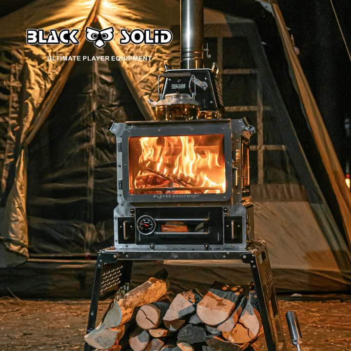 黑固 BLACK SOLID2025新款小魔王户外柴火炉高热值露营帐篷取暖炉室内观火炉 小魔王 不锈钢（含280火立方）