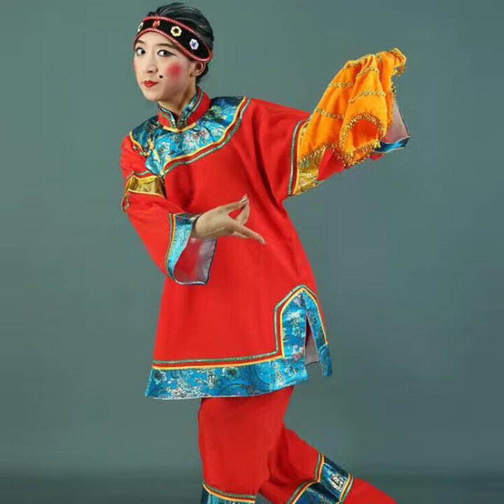 三分梦都媒婆演出服衣戏曲丑婆媒人彩旦老太婆花婆地主秧歌喜婆古装老奶均 红色 均码 上衣+裤子【图片 价格 品牌 报价】-京东