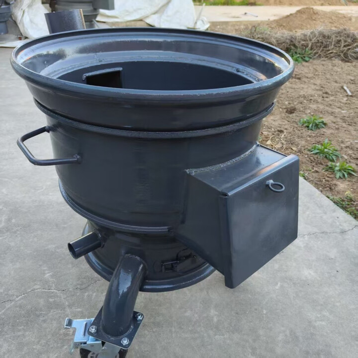 潮思汇汽车新款轮毂柴火钢圈加厚农村两用灶台户外柴煤木柴移动地锅家用 60高端加高加重款(配筒弯头炉勾)