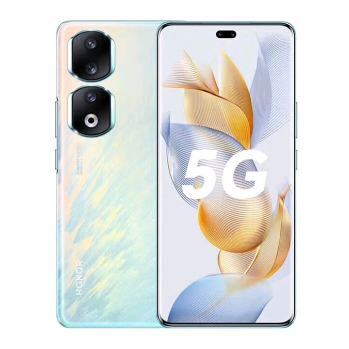 荣耀（HONOR）90pro全网通5G超清2亿像素长续航5000毫安大音量曲屏拍照手机护眼 冰雨蓝 16GB+256GB 单机+第三方品牌充电器+店保1年