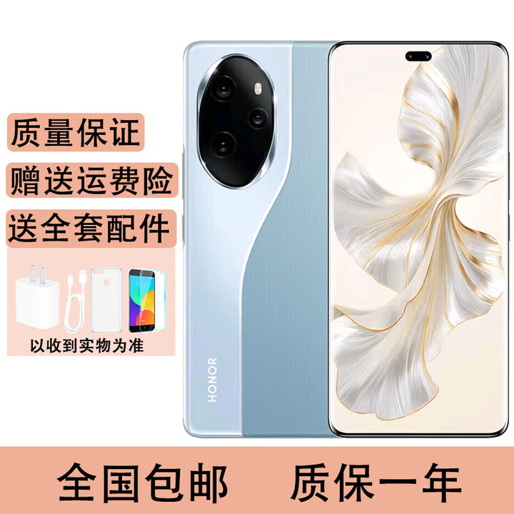 荣耀（HONOR）100 Pro  第二代骁龙8+旗舰芯片绿洲护眼屏快充 5G手机 迷蝶蓝 12GB+256GB 单机+第三方品牌充电器+店保1年