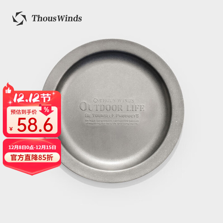 THOUS WINDS千风户外复古碟盘套装304不锈钢碟盘野炊牛排烤肉西餐托盘餐盘 复古餐盘 复古银色