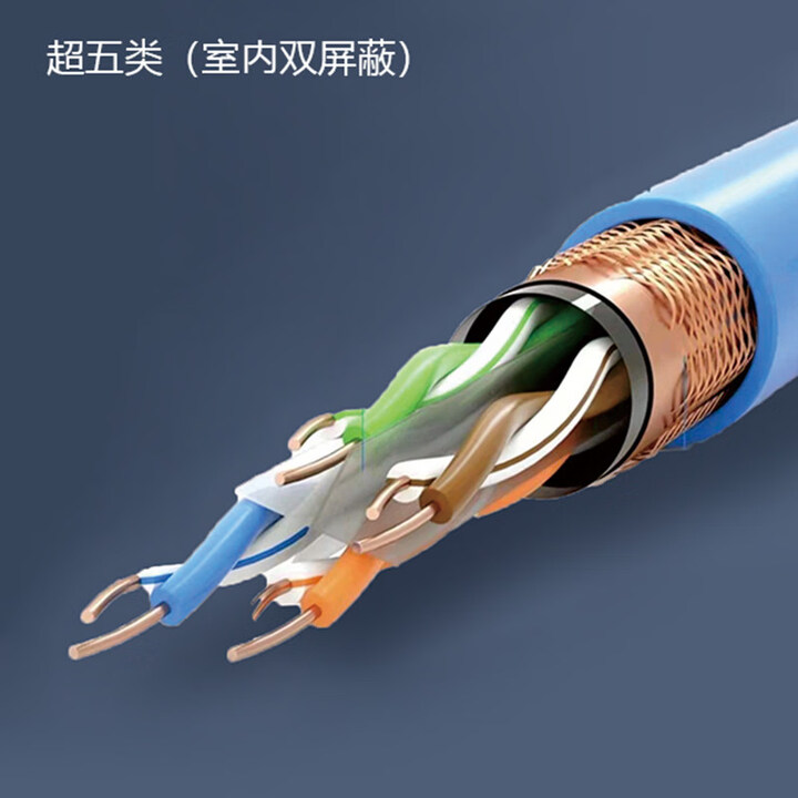 安普千兆网线6类线家用纯铜超五六类室内外poe监控专用网络线整箱300m 6A-0.6无氧铜双屏蔽-蓝皮 / 60m【图片 价格 品牌 报价】-京东