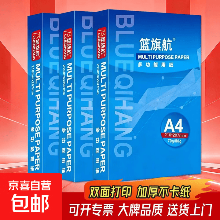 A4打印纸80g500张加厚整箱双面打印办公复印纸草稿纸打印纸a4纸多功能企业采购画画白纸作文纸信纸 5包/箱2500张【热销款】【图片 价格 ...
