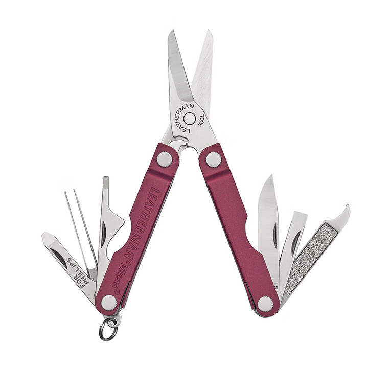 莱特曼（LEATHERMAN）莱泽曼魅力MICRA 樱桃红 多功能剪刀可折叠钥匙扣多用工具随身EDC