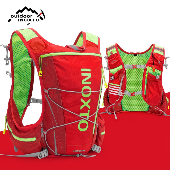 INOXTO鹰图8升水袋包-轻盈透气包裹性强-越野登山包骑行双肩包户外包 红色L/XL送1.5升水袋