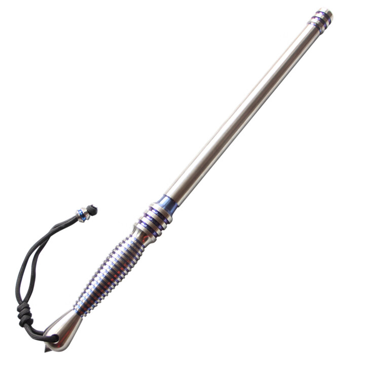 战术虎 TC4钛合金战术棍高端手工烤色烤蓝钛棍防身EDC个性装备男礼物收藏品实心车载破窗应急防卫工具