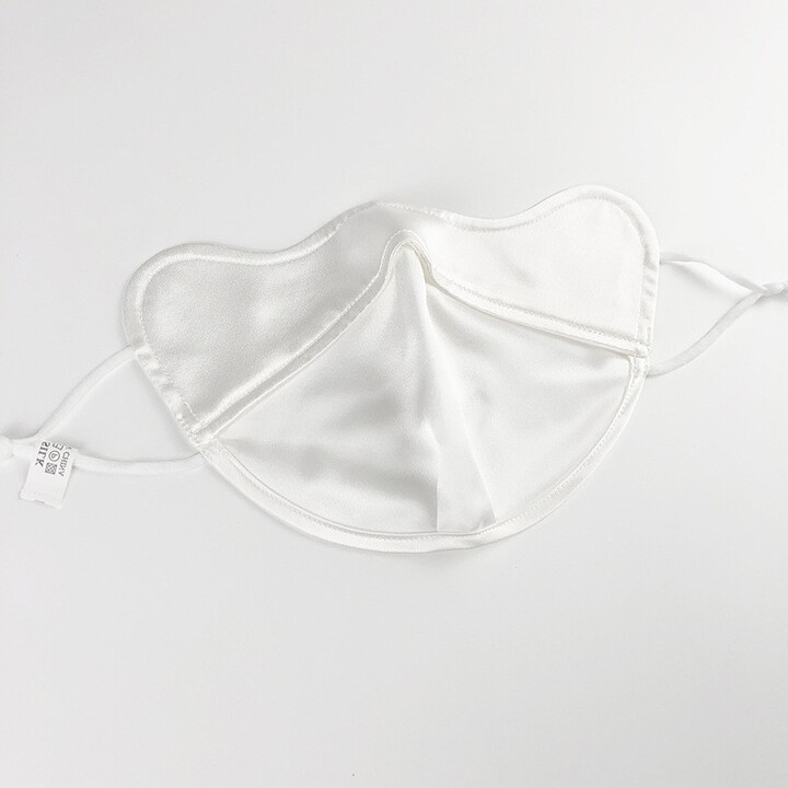 娆蝶 真丝防晒口罩男女士通用四季款遮阳3d立体半脸露桑蚕丝面罩 白色 【横向约22cm，竖向约15cm】
