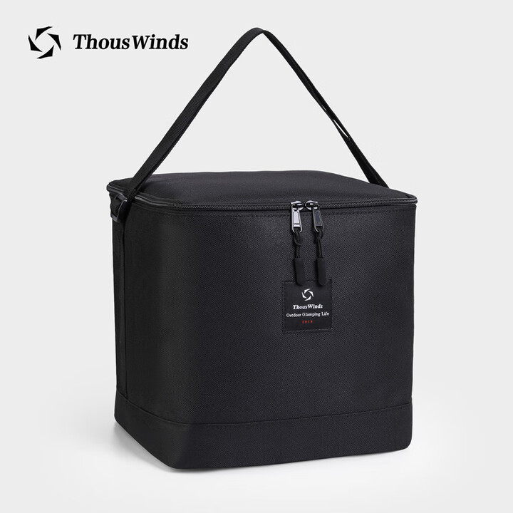 THOUS WINDS 千风户外气罐收纳包大容量防撞餐具炉具气罐露营自驾旅行收纳袋 气罐防撞收纳包L码 黑色