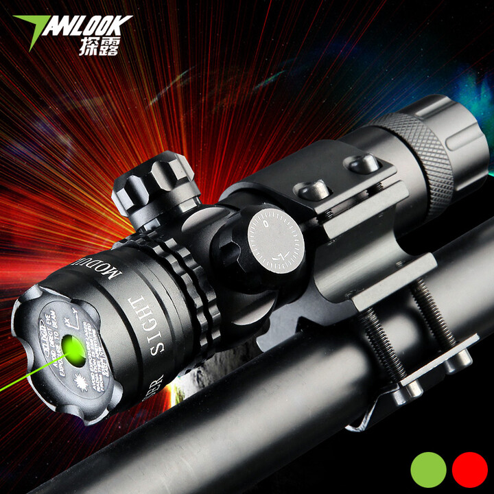 探露红外线激光瞄准器95手电筒可充电绿激光可调抗震自锁手调适配191 绿光4电1充+1鼠尾开关