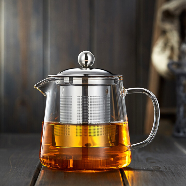 美斯尼茶壶玻璃泡茶壶耐热茶具花果茶壶不锈钢过滤网加厚耐热烧水...