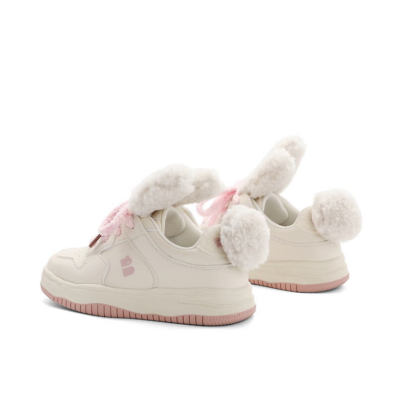 百丽DIY兔耳板鞋童鞋2023春季新商场同款软萌设计小白鞋25270A83 白色 31