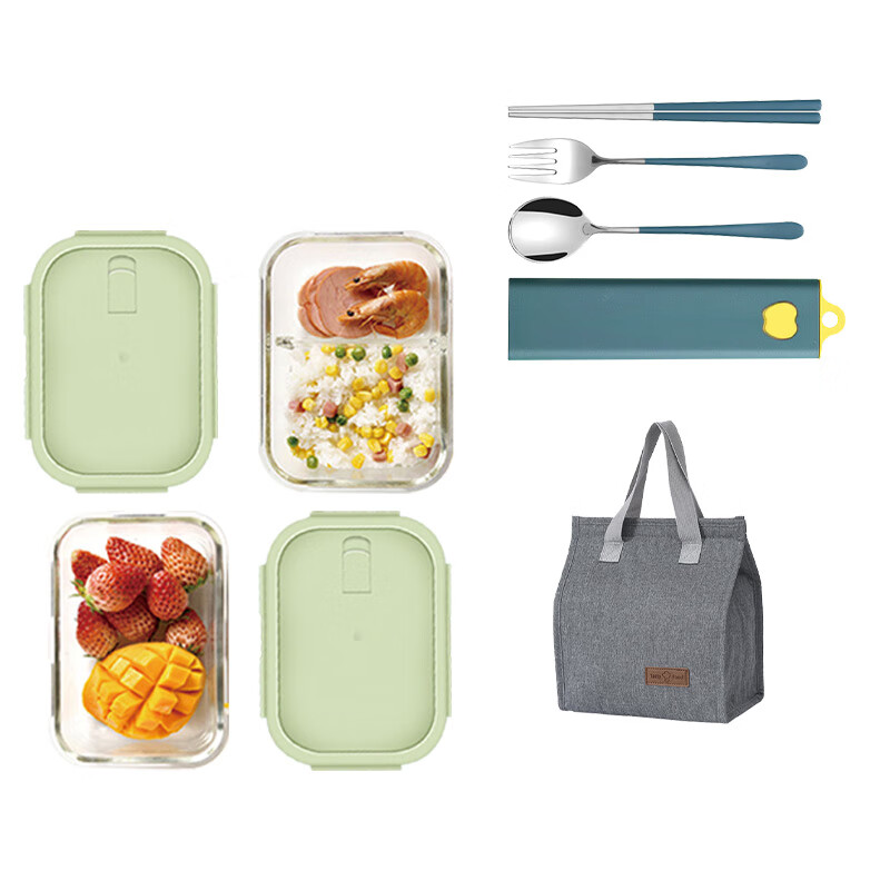 艾逸瑶选晶萃高硼硅玻璃饭盒4件套CJ-21123