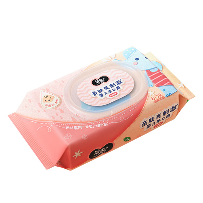 洁柔湿巾BabyFace婴儿湿巾 亲肤80片装（抽取式 婴儿专用湿纸巾）