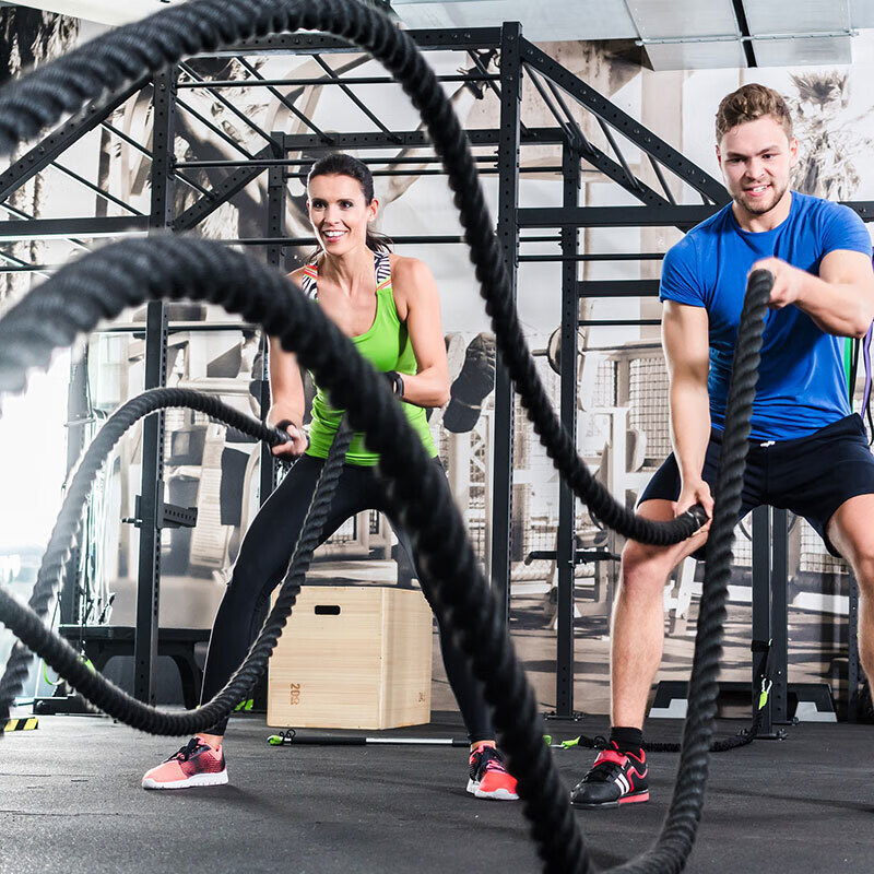 普洛战绳格斗绳锻炼专业体能MMA格斗训练绳健身甩绳15m长38mm直径