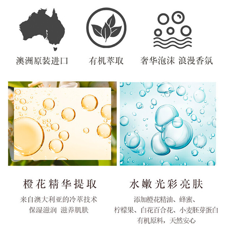 绿色溪谷沐浴露香味持久香水香氛淋浴乳液澳洲橙花亮肤滋润保湿浴油700g