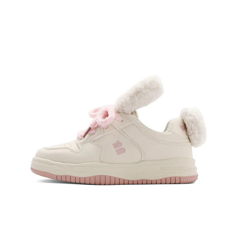 百丽DIY兔耳板鞋童鞋2023春季新商场同款软萌设计小白鞋25270A83 白色 31