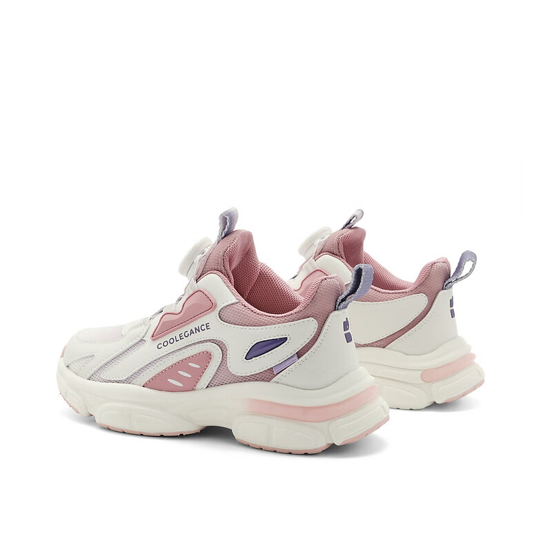 百丽复古老爹鞋童2023秋季新商场同款厚底拼色休闲运动鞋C3110C83 米色/粉色 30