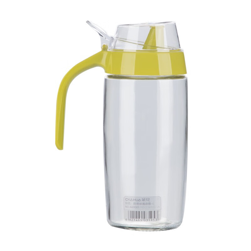 茶花（CHAHUA） 茶花油壶玻璃防漏厨房用品装塑料调味瓶醋瓶酱油瓶套装375m 【15*7.9cm】绿色