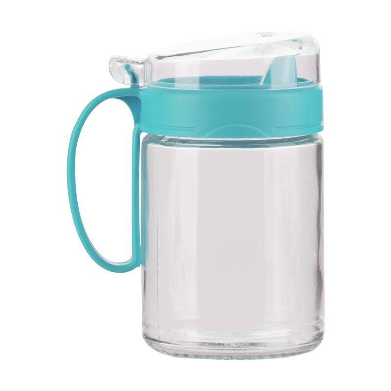 茶花（CHAHUA） 茶花油壶玻璃防漏厨房用品装塑料调味瓶醋瓶酱油瓶套装375m 【15*7.9cm】绿色