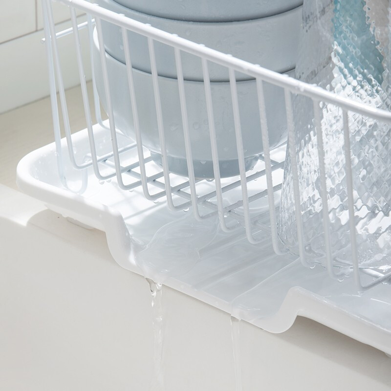 茶花金属沥水架碗筷收纳沥水架厨房收纳架碗盘碗架餐具碗碟碗架置物架 绿色