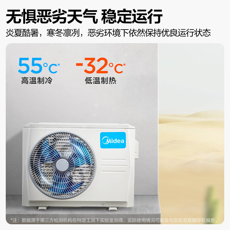 美的（Midea）3匹挂机 新三级能效变频冷暖 大风量自清洁 商铺客厅壁挂式空调挂机 KFR-72GW/G1-3
