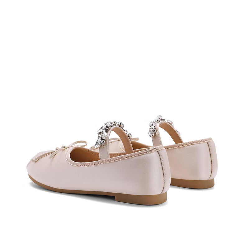 百丽童鞋水钻芭蕾鞋2023秋季新商场同款温柔淑女单鞋A3322C83 粉色 28