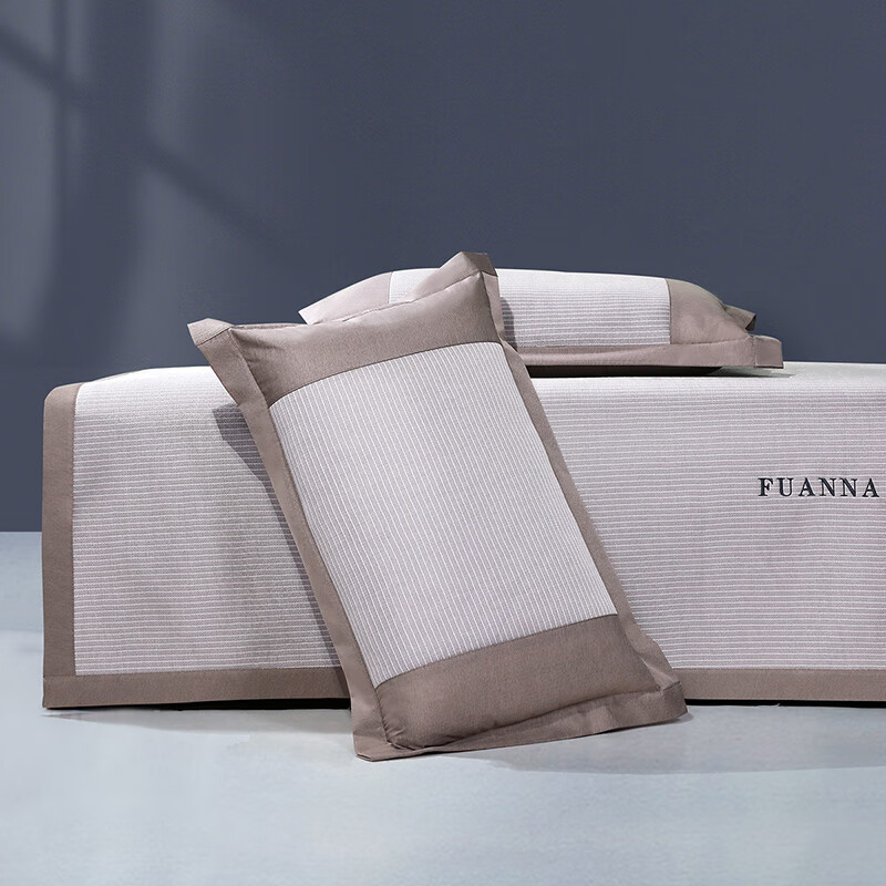 富安娜（FUANNA）凉席可水洗抑菌席子夏季凉感空调席三件套软席双人加大 1.8米床