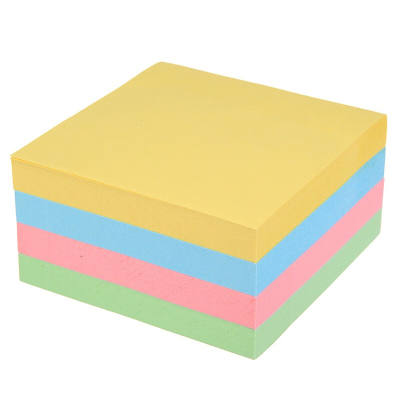 史泰博 粘性便签纸彩色便利贴记事贴便签纸 可反复黏撕 SN1006 混色 76*76MM