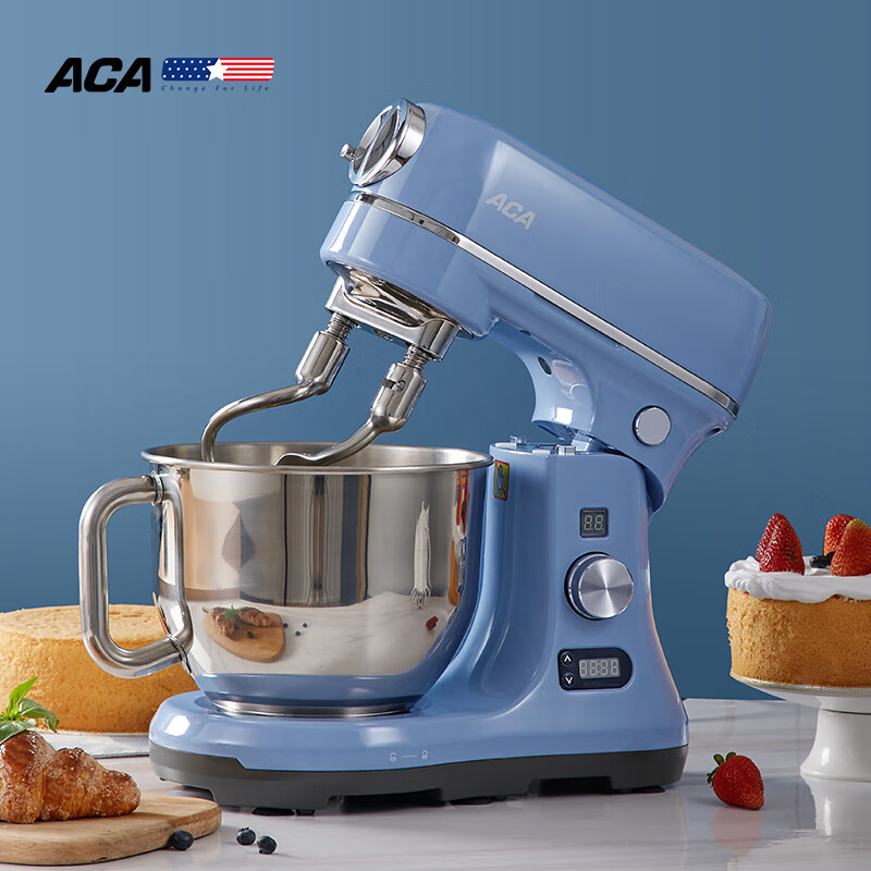 北美电器（ACA）厨师机快速出膜多功能家商两用和面机打蛋器鲜奶油机大容量电子计时ASM-EC600