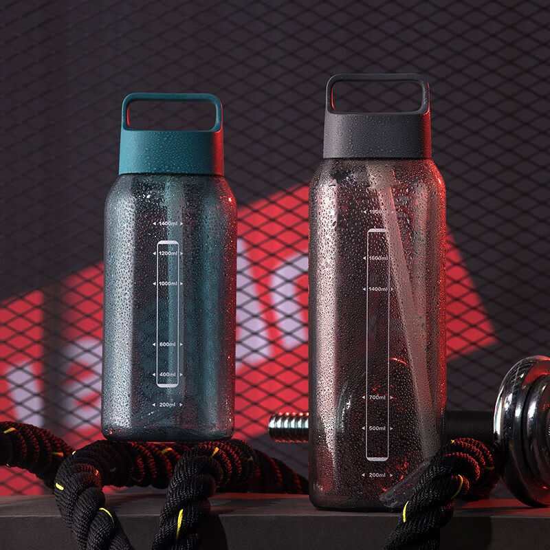 茶花劲派大容量运动水杯男女塑料便携水壶健身夏天耐高温水瓶夏季杯子 【岩石灰2300ML】劲派大容量水杯