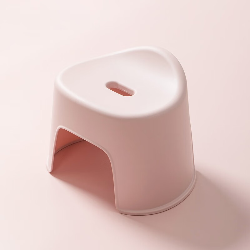 茶花贝壳塑料板凳家用儿童凳加厚防滑踩脚胶凳宝宝洗澡浴室矮凳子 纯净白